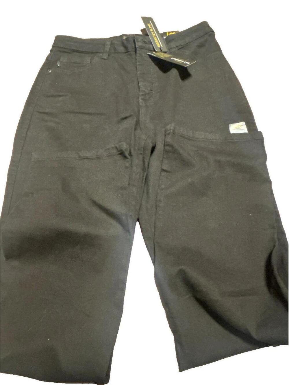 Lee Relaxed Fit Straight Leg High Rise Black Pants Instantly Slims New